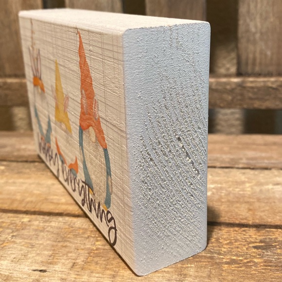 Easter Gnome Decor For Tier Trays, Small Easter Gnome Wood Sign Hoppy Easter - Picture 8 of 10